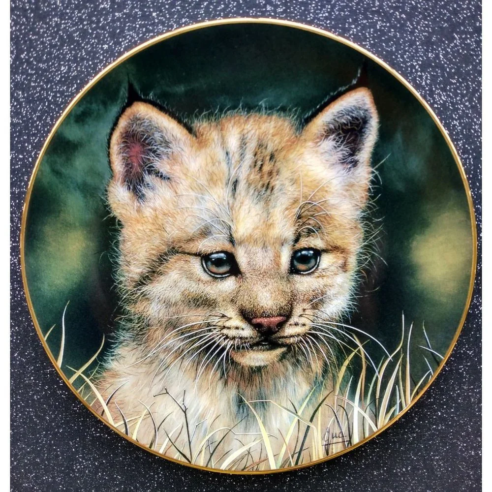 LYNX CUB by Qua, Princeton Gallery Limited Edition Plate Decor desk top or wall